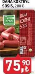 TARIM KREDİ DANA KOKTEYL SOSİS 200 G fiyat ve kampanya bilgisi